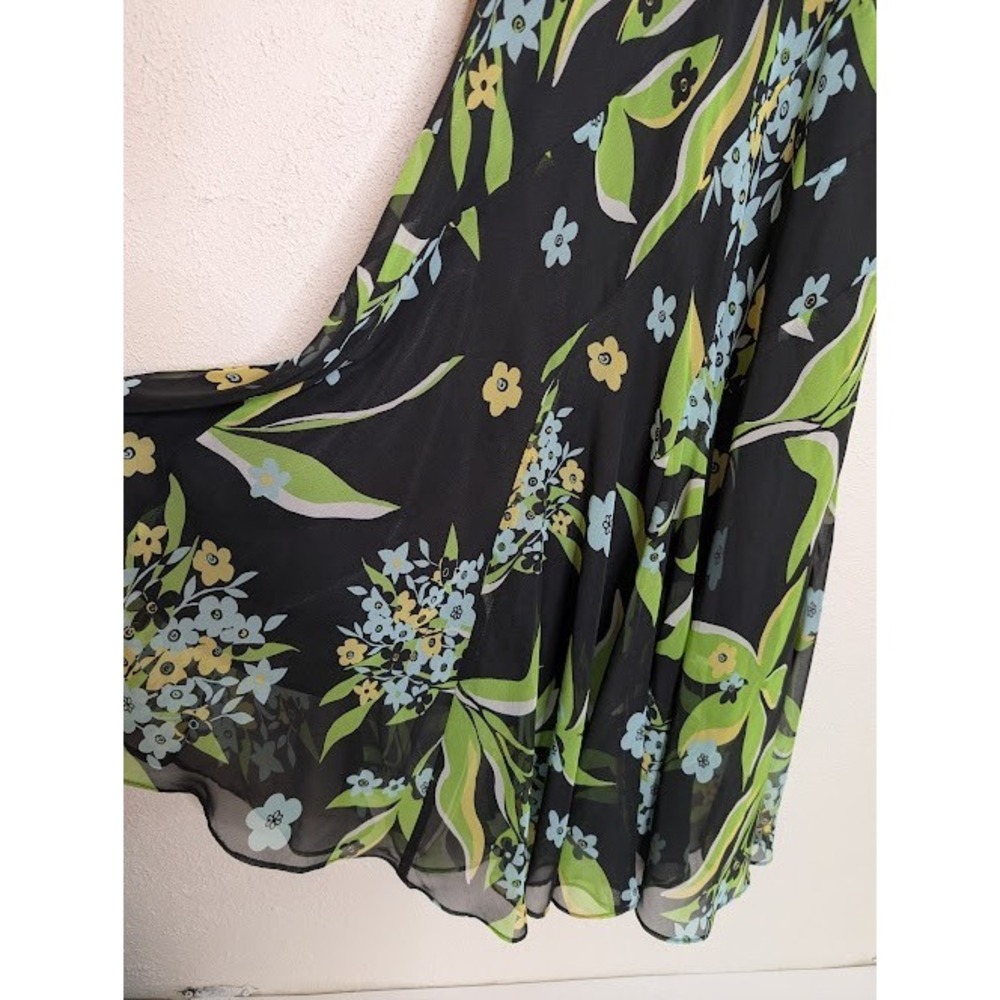 Vintage‎ Y2K Studio 1940 Midi Dress Womens 14 Fairy Grunge Whimsigoth Floral - Picture 6 of 6